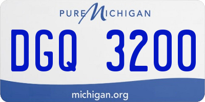 MI license plate DGQ3200