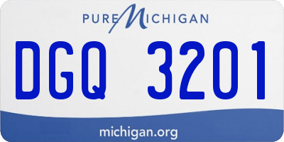 MI license plate DGQ3201