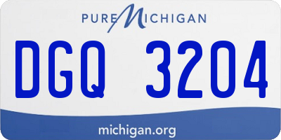 MI license plate DGQ3204