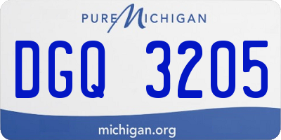 MI license plate DGQ3205