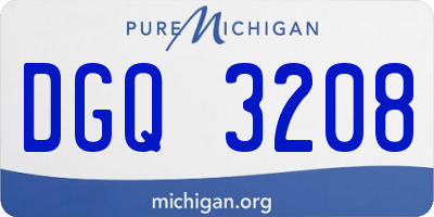 MI license plate DGQ3208