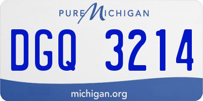 MI license plate DGQ3214