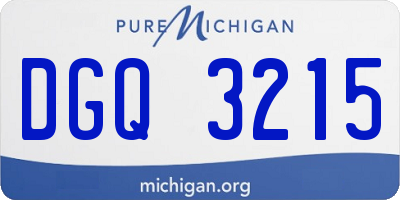 MI license plate DGQ3215