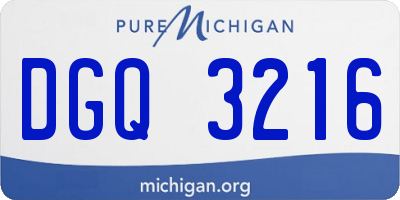 MI license plate DGQ3216