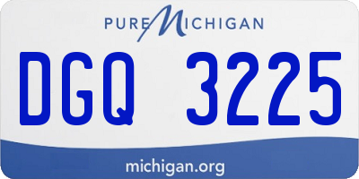 MI license plate DGQ3225