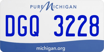 MI license plate DGQ3228