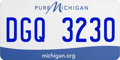 MI license plate DGQ3230
