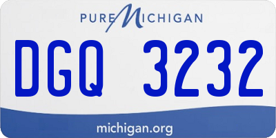 MI license plate DGQ3232