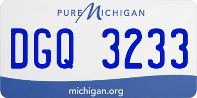 MI license plate DGQ3233