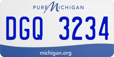 MI license plate DGQ3234