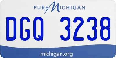 MI license plate DGQ3238