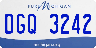 MI license plate DGQ3242
