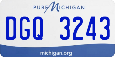 MI license plate DGQ3243