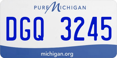 MI license plate DGQ3245