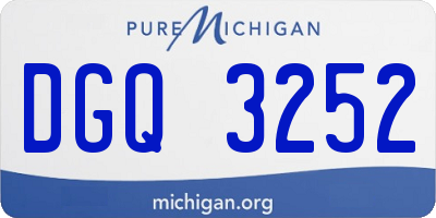 MI license plate DGQ3252