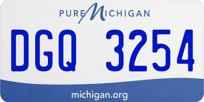 MI license plate DGQ3254