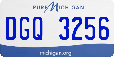 MI license plate DGQ3256