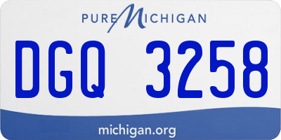 MI license plate DGQ3258