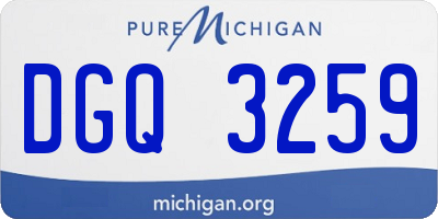 MI license plate DGQ3259
