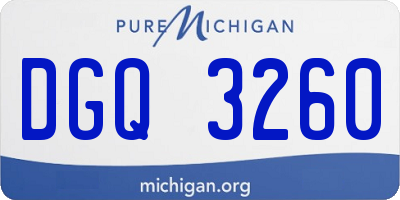 MI license plate DGQ3260