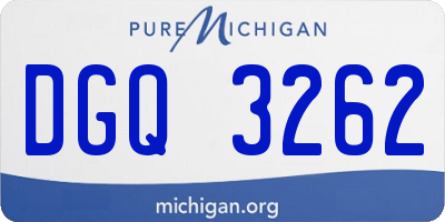 MI license plate DGQ3262