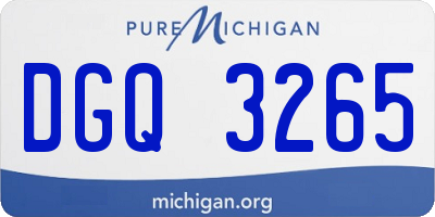 MI license plate DGQ3265
