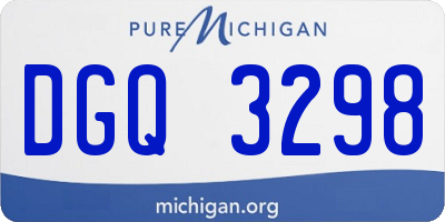 MI license plate DGQ3298
