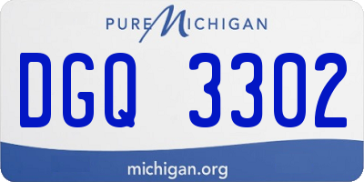 MI license plate DGQ3302