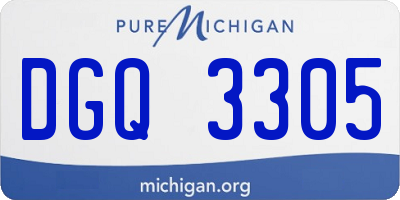 MI license plate DGQ3305