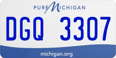 MI license plate DGQ3307