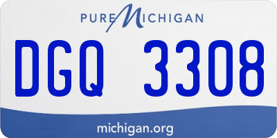 MI license plate DGQ3308