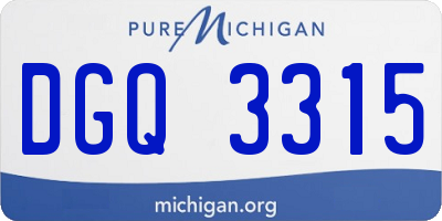 MI license plate DGQ3315