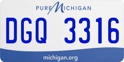 MI license plate DGQ3316