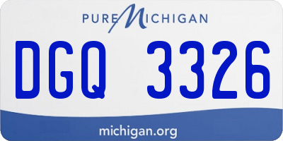 MI license plate DGQ3326