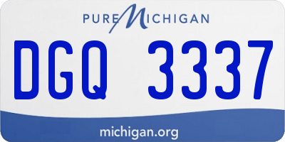 MI license plate DGQ3337
