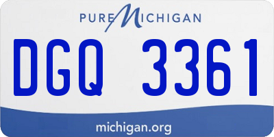 MI license plate DGQ3361