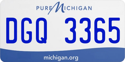 MI license plate DGQ3365