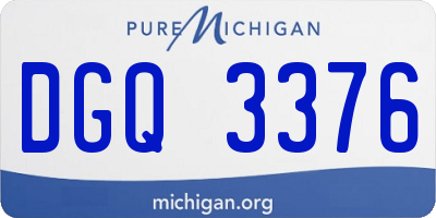 MI license plate DGQ3376