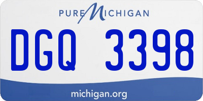 MI license plate DGQ3398
