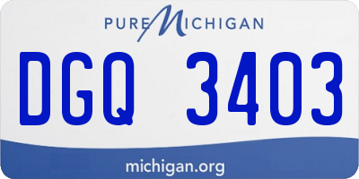 MI license plate DGQ3403