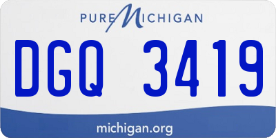MI license plate DGQ3419