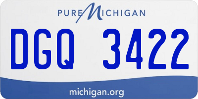 MI license plate DGQ3422
