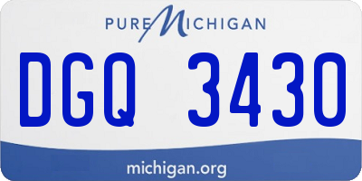 MI license plate DGQ3430