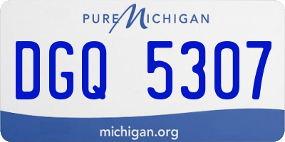 MI license plate DGQ5307
