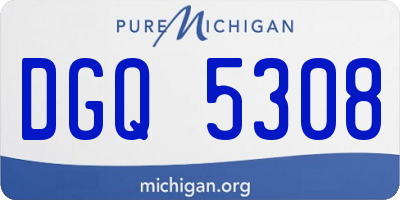 MI license plate DGQ5308