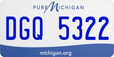 MI license plate DGQ5322
