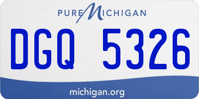 MI license plate DGQ5326