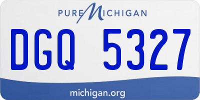 MI license plate DGQ5327