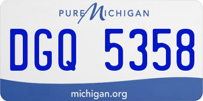 MI license plate DGQ5358
