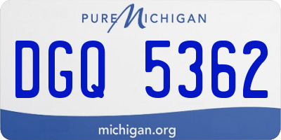 MI license plate DGQ5362